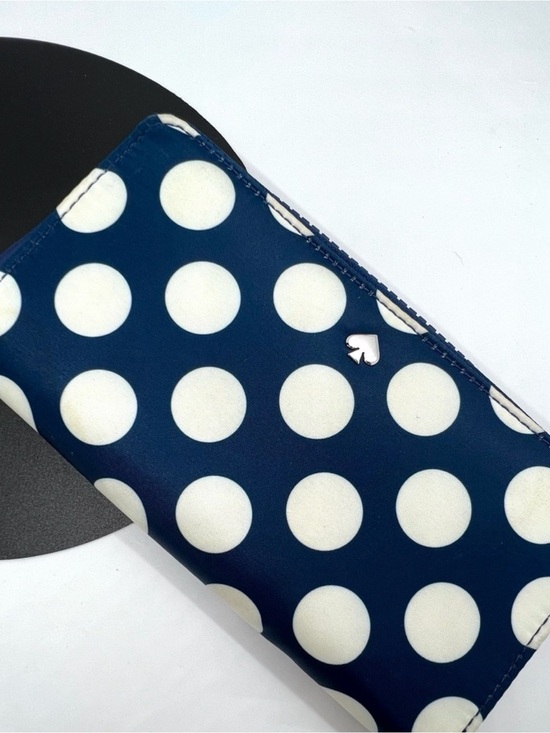 kate spade Handbags - kate spade Navy and White Polka Dot long wallet